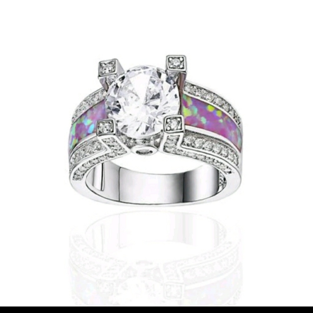 Pink Lab Created Ring - image 2